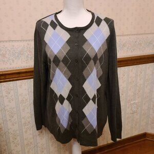 CROFT AND BARROWS WOMENS ARGYLE CARDIGAN XL